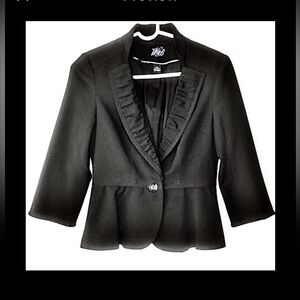 White House Black Market Black Blazer Jacket Peplum One Button